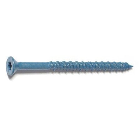 TORQUEMASTER Masonry Screw, 3/16" Dia., Flat, 2 3/4 in L, Steel Blue Ruspert, 100 PK 54242